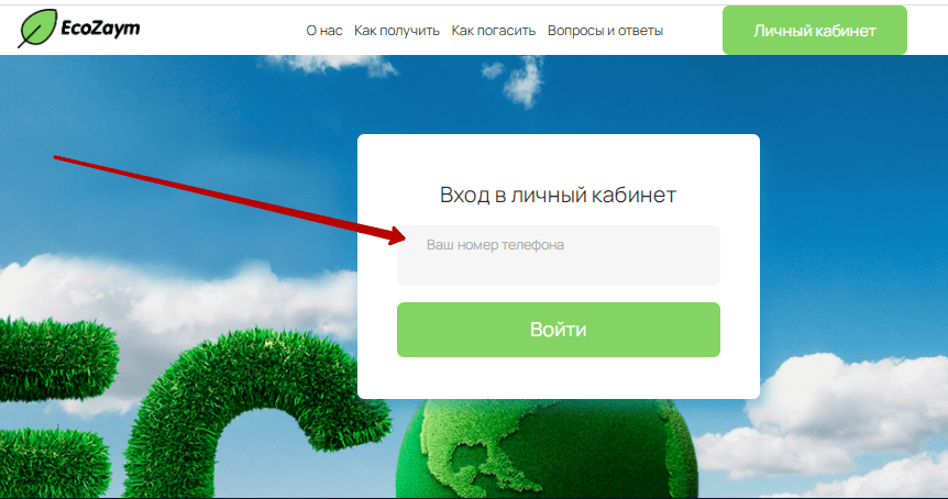 Личный кабинет Экозайм